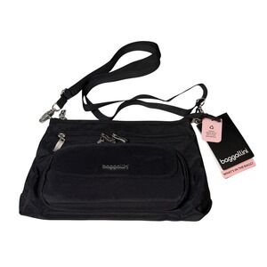 Baggallini Original Everyday Bag Black Crossbody RFID Wallet Travel Purse